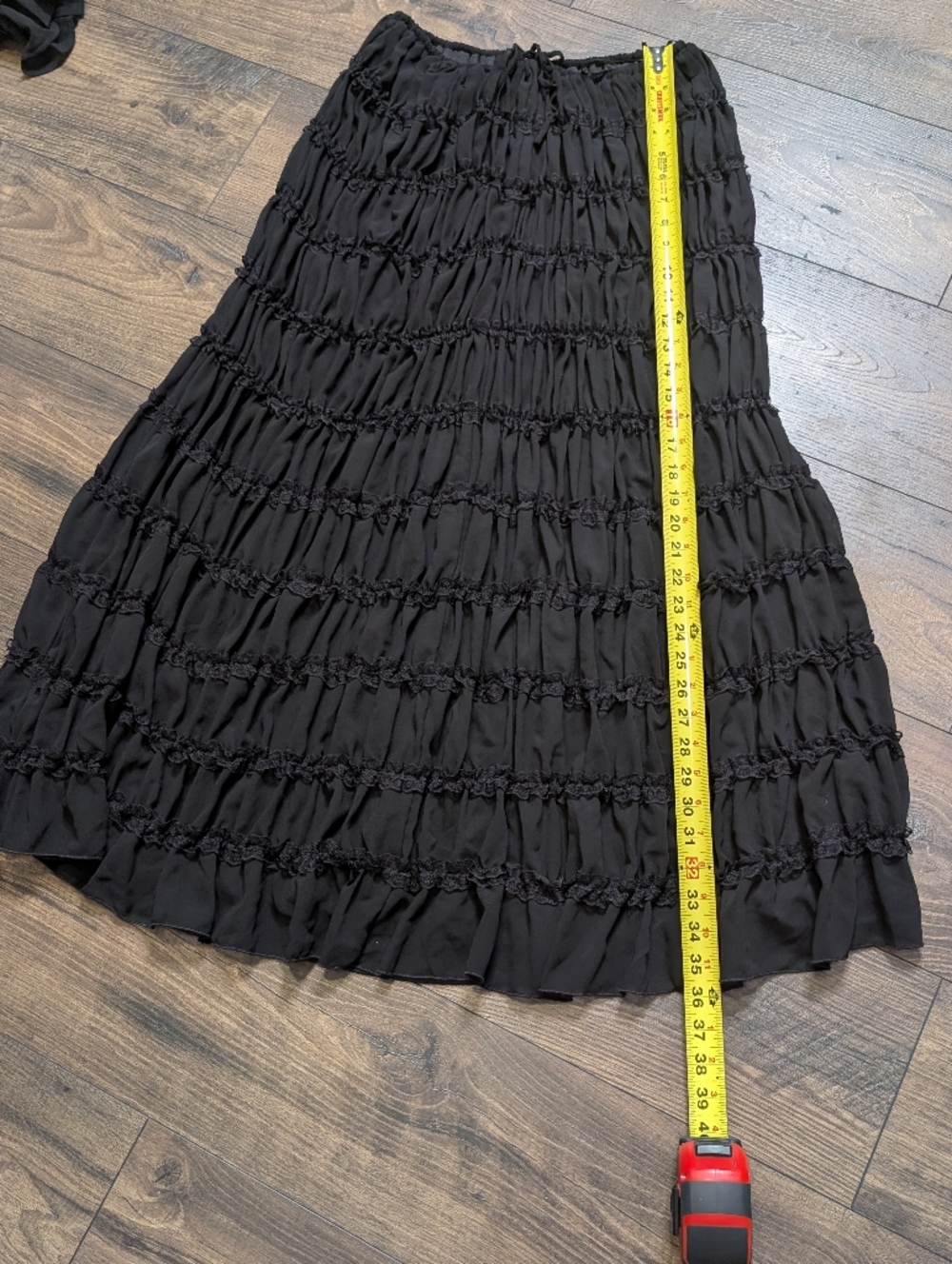 Mable Black Smocked Halter Crop Top & Maxi Skirt Set Size Medium - Picture 9 of 10